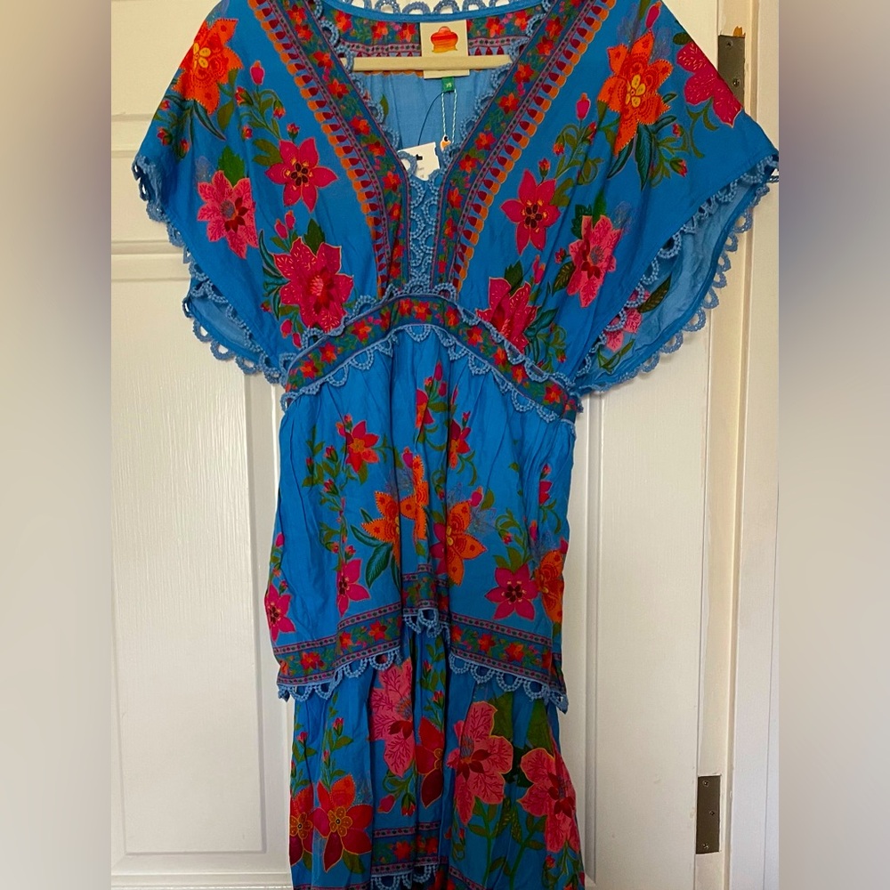 Vibrant Floral Ruffled Tiered Dress